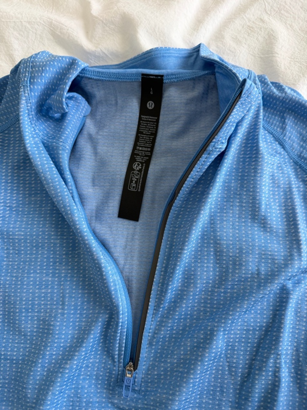 Lululemon Men’s Metal Vent Tech Half Zip Light Blue Size L - Picture 4 of 6